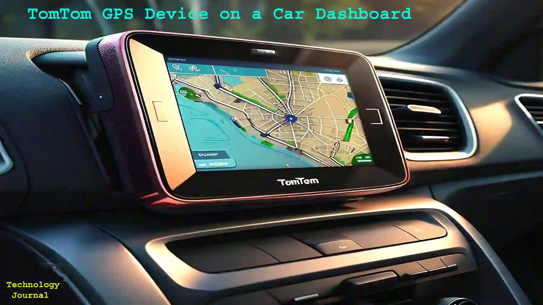 TomTom GPS Device on a Car Dashboard