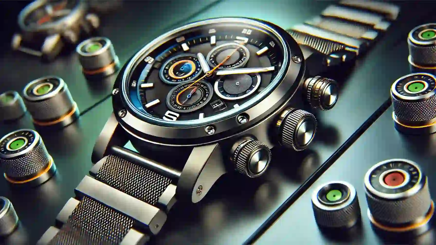 Modern Gyroscope Watch Close-Up for Precision Timekeeping