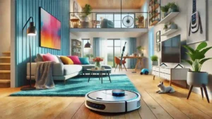 Smart Home with Pet-Friendly Robot Vacuum Cleaner