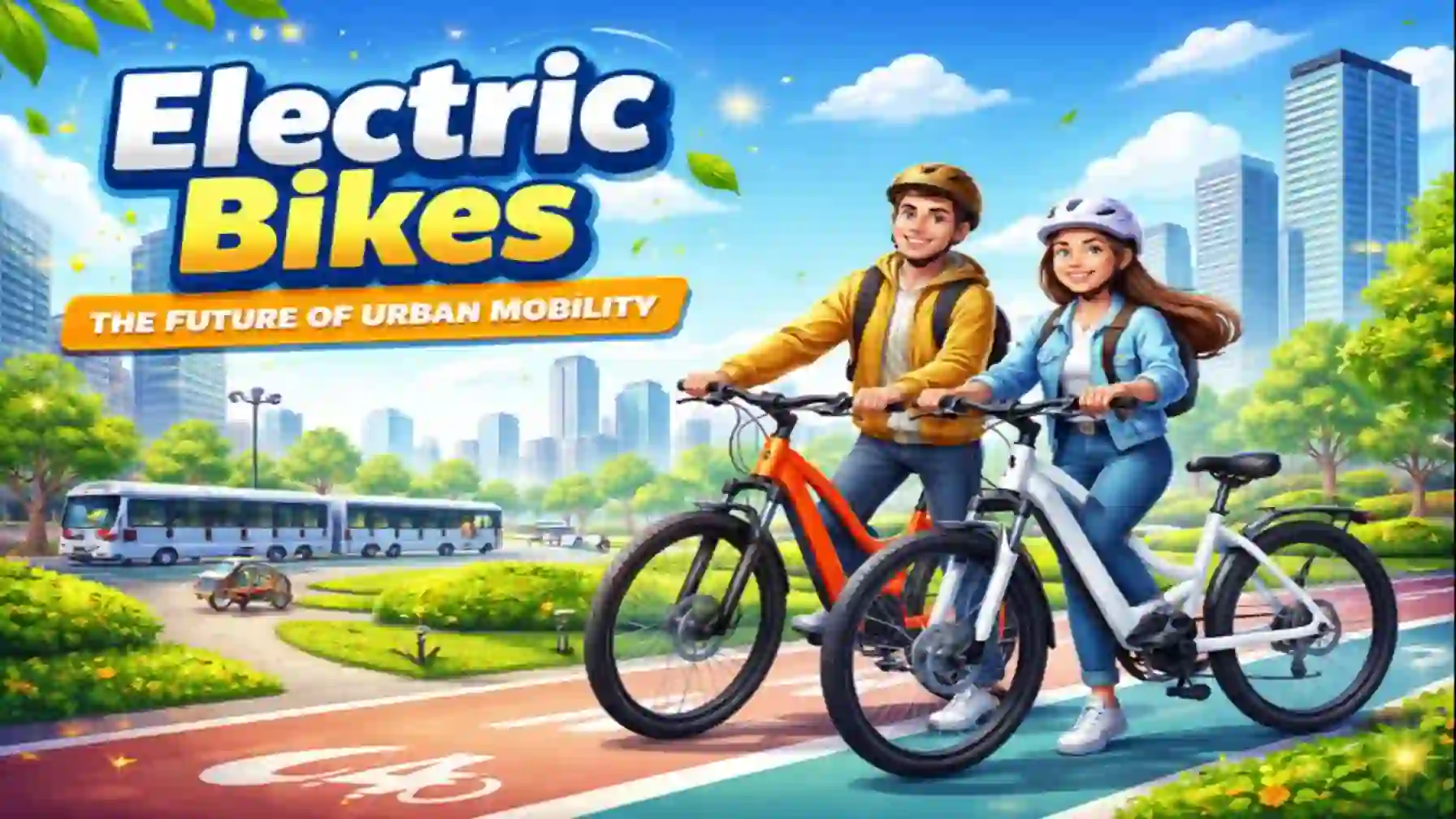 Electric bikes used for clean and modern city commuting